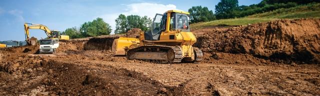 bulldozer on worksite 