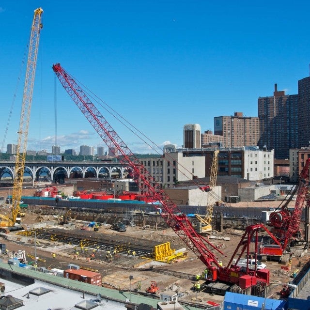 Construction site in city 