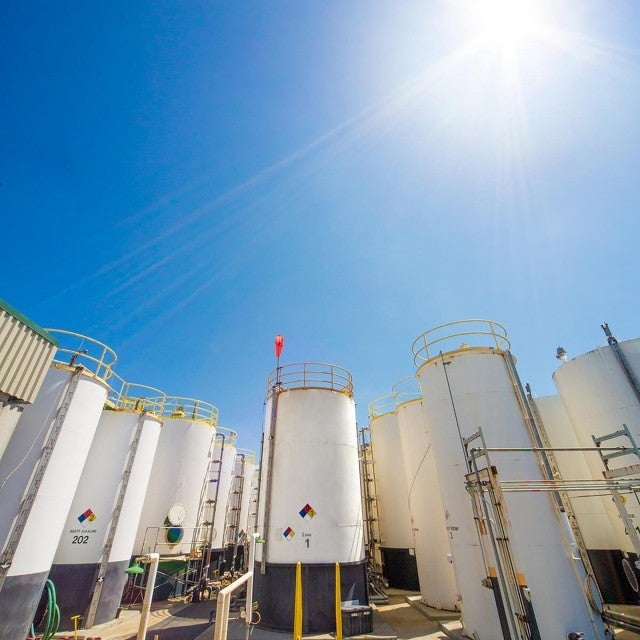 Large tanks at outside storage facility 