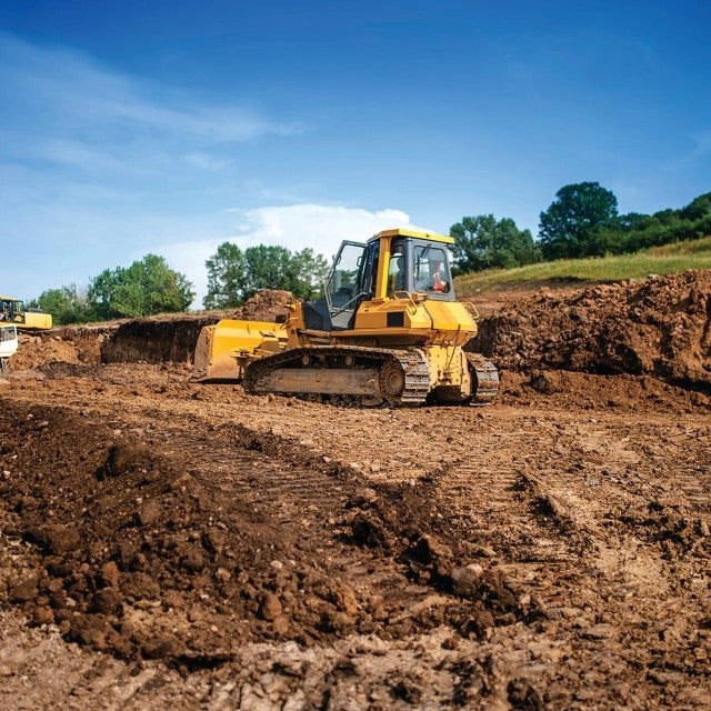 bulldozer on worksite 