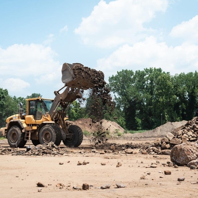 bulldozer moving soil