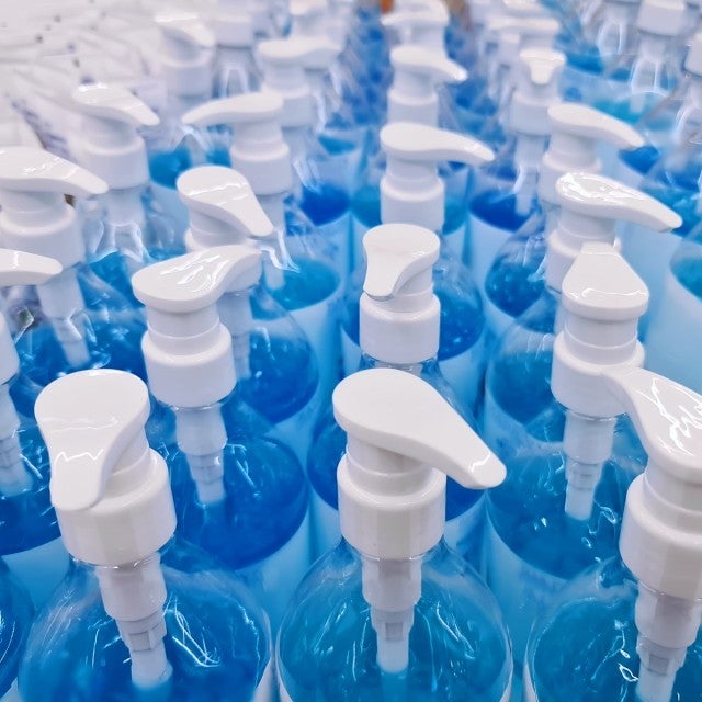 Bottles of hand sanitizer