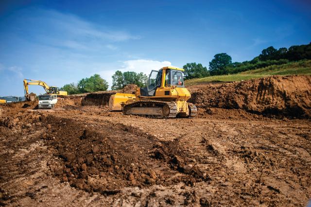 bulldozer on worksite 