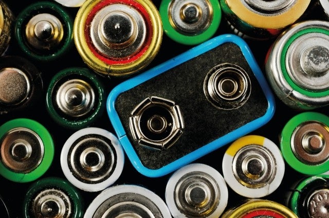 Assorted batteries from above