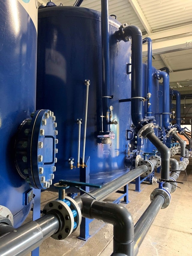 blue water storage tanks