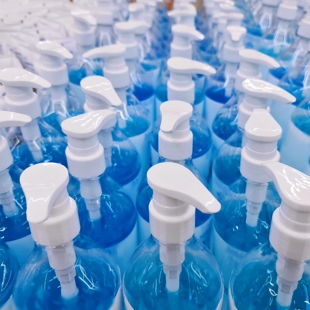 hand sanitizer bottles